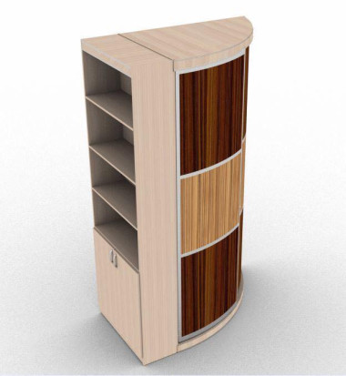 Радиусный шкаф купе "Радстелл" со стеллажом &mdash; Аэлита