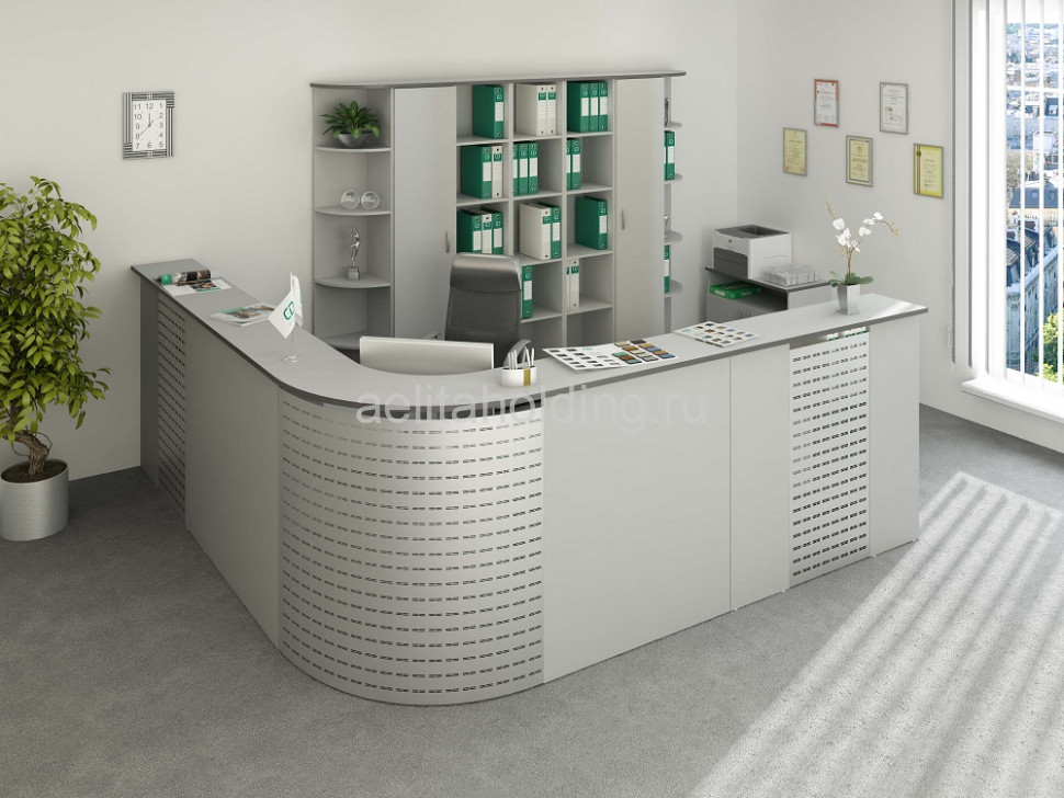 Стойка ресепшн "Партнер" 2880х2880х1200 Серый