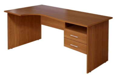 Стол криволинейный КМ76 Монолит 1404х904(704)х756 левый с тумбой (СМ5Л+ТМ11) &mdash; Аэлита