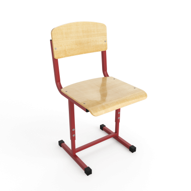Стул ученический регулируемый на красном металлокаркасе &mdash; Аэлита