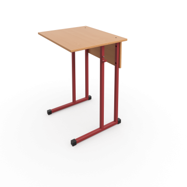 Стол ученический одноместный 600*500 нерегулируемый на красном металлокаркасе &mdash; Аэлита