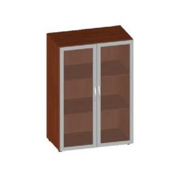 Шкаф средний со стеклом в алюм. раме 800х450х1177 &mdash; Аэлита