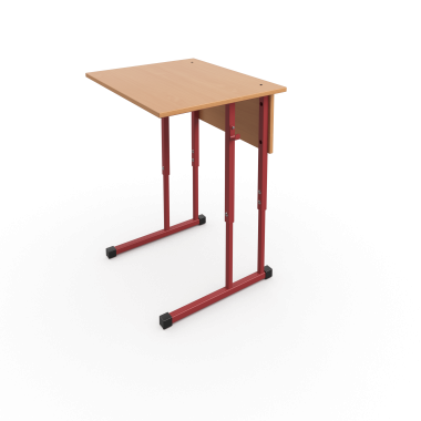 Стол ученический одноместный 600*500 регулируемый на красном металлкаркасе &mdash; Аэлита