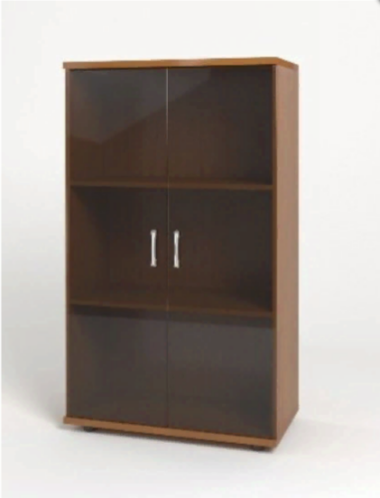 Шкаф КМ 21 (14) Монолит средний 744х390х1252 со стеклянными  дверьми 2шт(ШМ51+БСКТ449х2+ФС02*2) &mdash; Аэлита