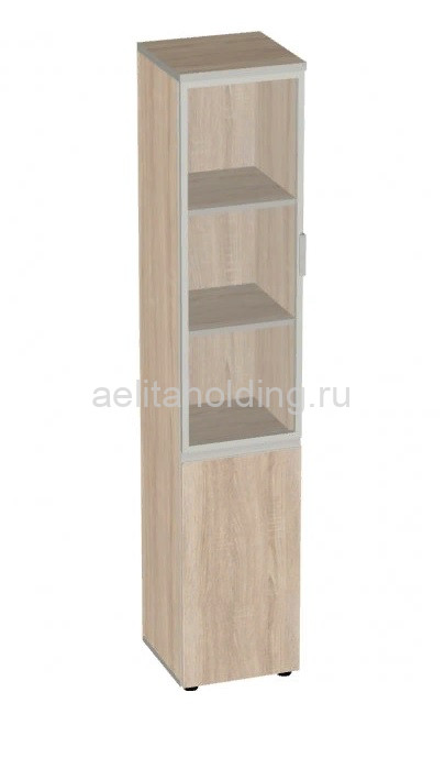 Шкаф узкий со стеклом в алюм. раме 391*387*1980