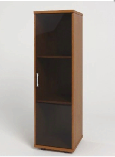 Шкаф КМ 22 Монолит средний 374х390х1252 со стеклом (КМ52+БСКТ449+ФС02) &mdash; Аэлита