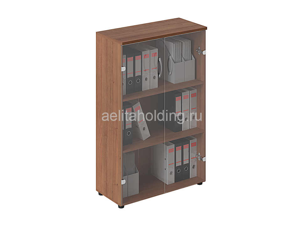 Шкаф средний закрытый со стеклом 800х370х1260