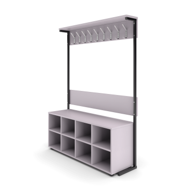 Вешалка напольная односторонняя на 9 крючков с тумбой для обуви &mdash; Аэлита