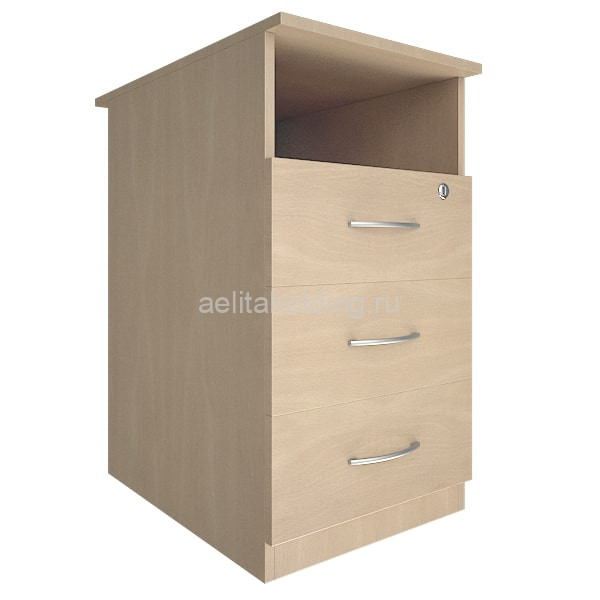 Тумба приставная глубокая с ящиками (3 ящика с замком)