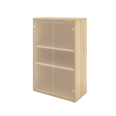 Шкаф ДБ49 Дублин низкий  со стеклом сатин 800х400х1250(ДБ23+ДБ45С*2+ДБ48*2)  &mdash; Аэлита