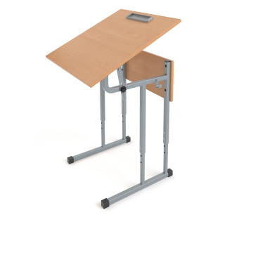 Стол (Парта) ученический 1-местный регулируемый с регул.высоты и угла наклона столешницы 0-30 (85) градусов &mdash; Аэлита