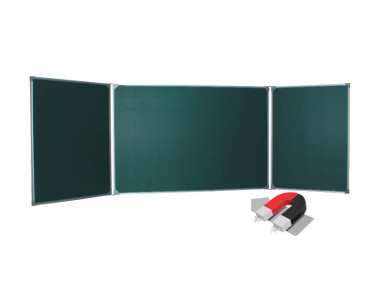 Доска трехэлементная (5 рабочих поверхностей) магнитно-меловая &mdash; Аэлита